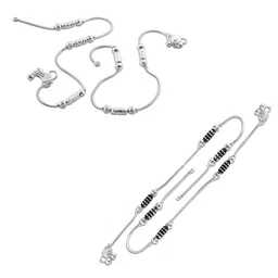 Lila Set of 2 Silver-Plated Beaded Anklets image 2