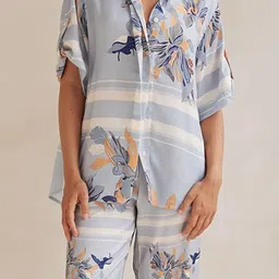 JC Mode Printed Collared Neck Short Sleeve Shirt With Trouser Co-Ords image 2