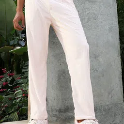 Campus Sutra Men Relaxed Tapered Fit Low-Rise Cotton Trousers-image-35