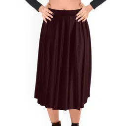 PINK SHELL Women Mid Rise Flared MidiSkirts image 5