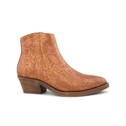 San Frissco Women Textured Block-Heeled Regular Boots image 2