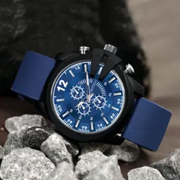 crestello Blue Silicone Strap Analog Watch - For Men CR-DSL042-BLU image 2