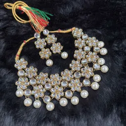 JN HANDICRAFT Gold-Plated Kundan Studded Jewellery Set-picture-29
