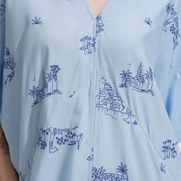 Tokyo Talkies Abstract Embroidered Flared Sleeve Kaftan Maxi Dress image 2