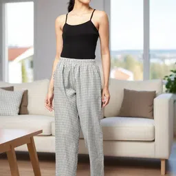 Kryptic Pack Of 2 Checked Pure Cotton Mid-Rise Lounge Pants image 2