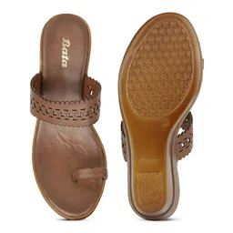 Bata Women Textured Ethnic Wedge Sandals with Laser Cuts image 2