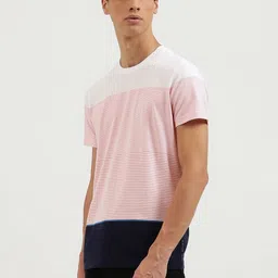 United Colors of Benetton Men Typography Striped Pure Cotton Pockets T-shirt image 3