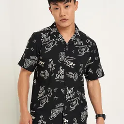 People Men Slim Fit Floral Opaque Printed Casual Shirt-picture-38