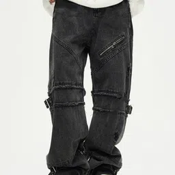 Off Duty India Men Destroyed Buckled Baggy Jeans-image-95