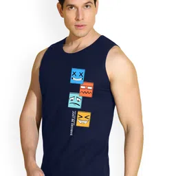 SLOWLORIS Pack Of 2 Typography Printed Cotton Gym Vest image 2