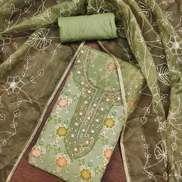 KALINI Embroidered Organza Unstitched Dress Material-picture-46