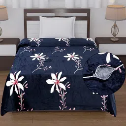 REALDREAM Blue & White Floral Mild Winter 300 GSM Single Bed Dohar-picture-20