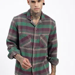 SHOWOFF Men Comfort Windowpane Checks Opaque Checked Casual Shirt image 2