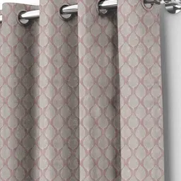 HOMEBREW FURNISHINGS Rose Gold-Toned & White 2 Pieces Geometric Printed Door Curtains image 2