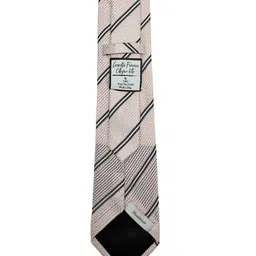 The Tie Hub Men Striped Silk Broad Tie image 2