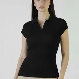 Plus Size Women Polo Collar T-shirt-picture-10