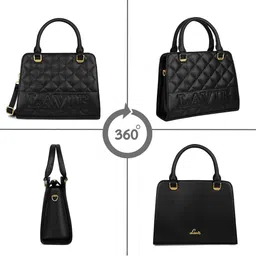 Lavie Women Textured Structured Quilted Satchel Bag image 3