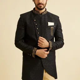 Manyavar Men Self-Design Long Sleeves Sherwani Set image 5