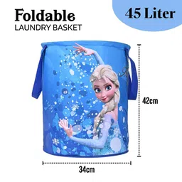 Kuber Industries Blue Printed Foldable Laundry Bag 45 L image 4