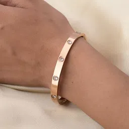 Bohey by KARATCART Women Cubic Zirconia Rose Gold-Plated Kada Bracelet-picture-20