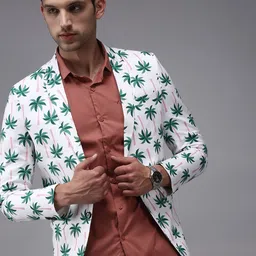 SHOWOFFFF Printed Slim-Fit Single Breasted Blazer image 2