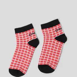 ONLY Women onlOEX GEO Pack Of 3 Checked Ankle Length Socks image 2