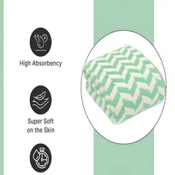 tundwal's Green & White Striped Super Soft Microfiber 400 GSM Bath Towel image 4