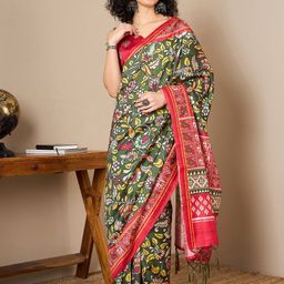 Mitera Kalamkari Printed Ready to Wear Bagru Saree-picture-22