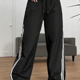 SAAHASAM Women Striped Relaxed Fit Cargos Trousers-picture-39