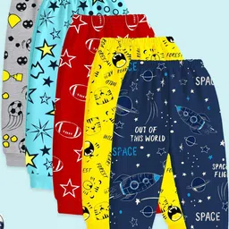 YK Girls Pack Of 5 Printed Cotton Track Pants-picture-29