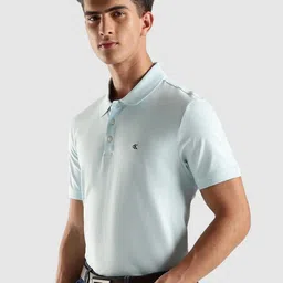 Calvin Klein Jeans Men Solid Polo Collar Pure Cotton T-shirt image 3