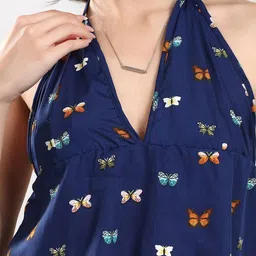 Stylecast X Kotty Print Halter Neck Crepe Crop Top image 4