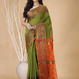 SLAGHA Woven Design Zari Silk Cotton Taant Saree-picture-29