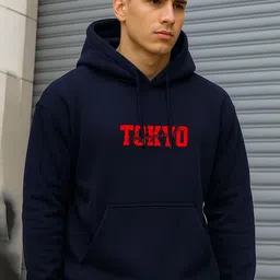 JUMPCUTS Men Printed Hooded Sweatshirt image 4