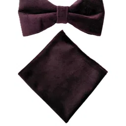 VOICI Burgundy Microfiber Solid Bow Tie-picture-15