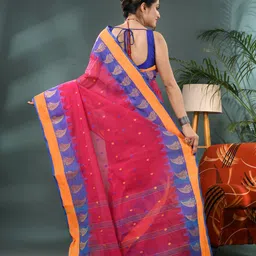 DESH BIDESH Woven Design Pure Cotton Taant Saree image 2