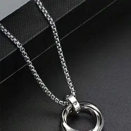 The Glitz Gallery Silver-Plated Circular Pendants with Chains-image-63