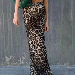 bebe Women Animal Printed High-Rise Pencil Maxi Skirt-picture-14