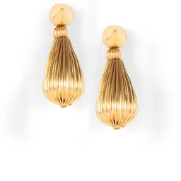 corsica DressBerry Gold-Plated Oval Shaped Drop Earrings image 2