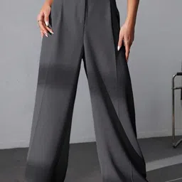 BROADSTAR Women Smart High-Rise Easy Wash Pleated Trousers-image-97