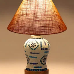 Aura Beige Glass Traditional Abstract Shaped Table Lamp image 2