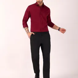 SUI DHAGA Men Comfort Fit Solid Spread Collar Cotton Formal Shirt-picture-11