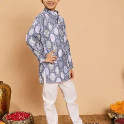 Sangria Boys Printed Kurta With Pyjama Sets image 4