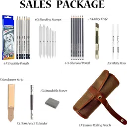 definite 24pc Artline Sketching/Drawing Pencil Set with Art Tool Kit image 2