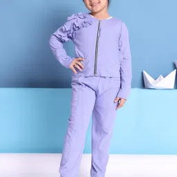 Baawri Girls Round Neck Pure Cotton Top With Trousers-image-99