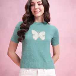 DressBerry Sequined Fuzzy Pullover image 4