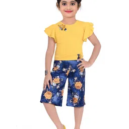 ZADMUS Girls Embellished Pure Cotton Top With Shorts-image-56