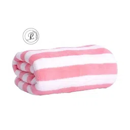 Reexplore Pink & White Striped 350 GSM Bath Towel image 2