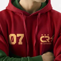 Crazymonk Men Printed Hooded Sweatshirt image 3