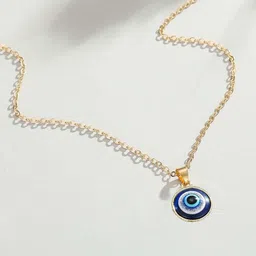 shobhram Gold-Plated Evil Eye Pendant with Chain-picture-17